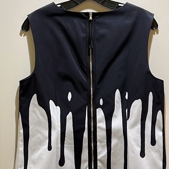 Cynthia Steffe Black/Ivory Print Sleeveless Dress - Picture 4 of 7